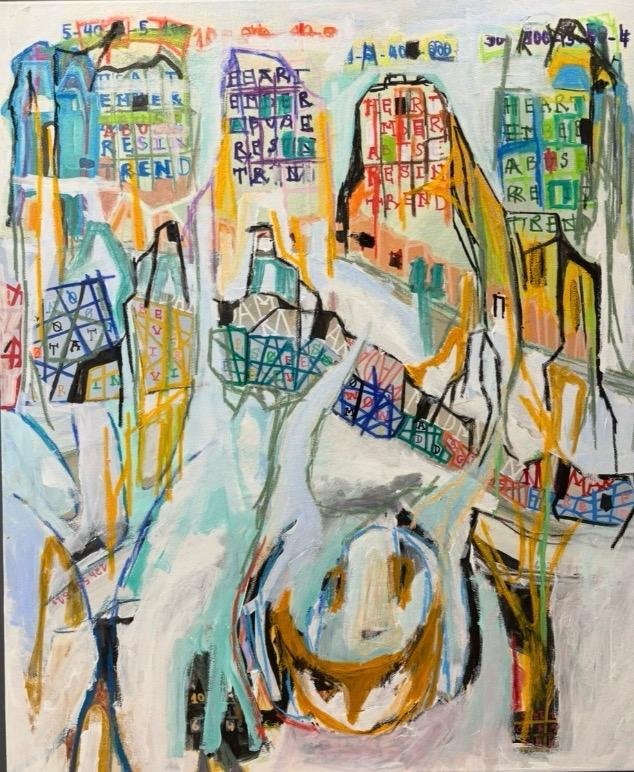 Untitled XIX, 2024 120 x 100 cm mixed media painting by Aubert Issachar