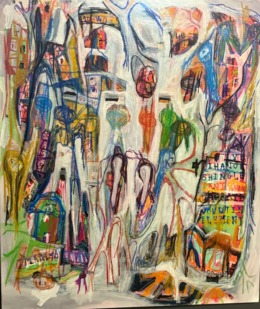 Untitled XL, 2024 120 x 100 cm mixed media painting by Aubert Issachar